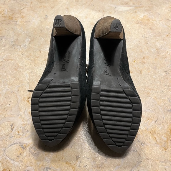 Paul Green Lace Up Brown Metallic Suede Booties - Picture 5 of 10